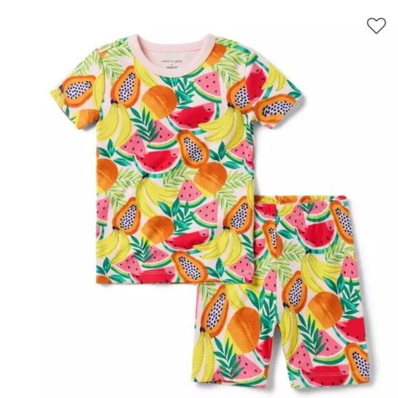 Janie and Jack 100049407 Good Night Short Pajama in Tropical Fruit size 3 NWT - Picture 1 of 9